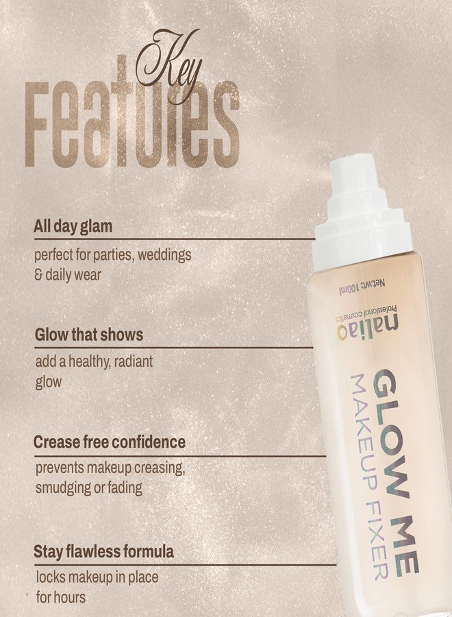 ماليو مثبت مكياج مالياو جلو مي - تركيبة سريعة الجفاف لإشراقة تدوم طويلاً (ذهبي) 100 غرام - Image 3