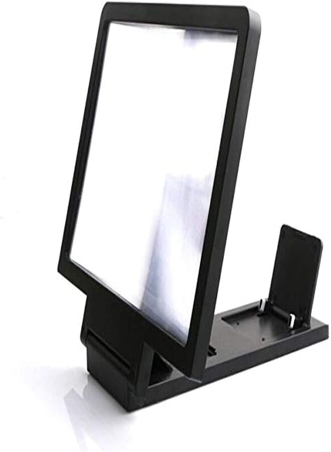 Generic 3D Screen Magnifier Stand Bracket for Mobile Phones - Black