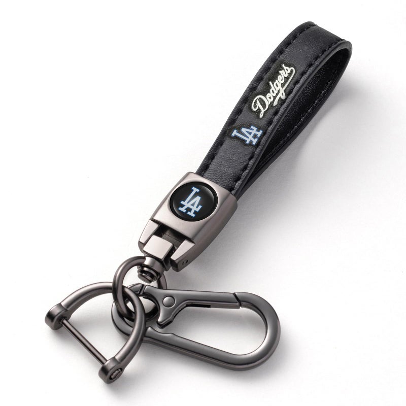 ARTANLIFE Leather Car Keychain Keyring for Dodgers Baseball Fans,LA Dodgers Fans Car Key Fob Holder Keychain Lanyard, Gift & Souvenir for Baseball Lovers - Image 1