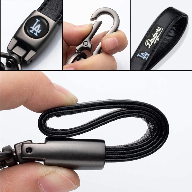 ARTANLIFE Leather Car Keychain Keyring for Dodgers Baseball Fans,LA Dodgers Fans Car Key Fob Holder Keychain Lanyard, Gift & Souvenir for Baseball Lovers - Image 4