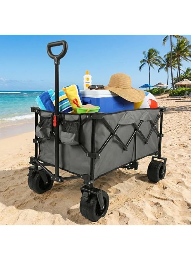 Egardenkart Foldable Wagon Trolley Cart - 150 KGS | Heavy-duty Trolley for Shopping, Camping, Beach, Picnic | Shopping Trolley with Adjustable Handle and 360° Wheels | Multipurpose Camping trolley - Image 2