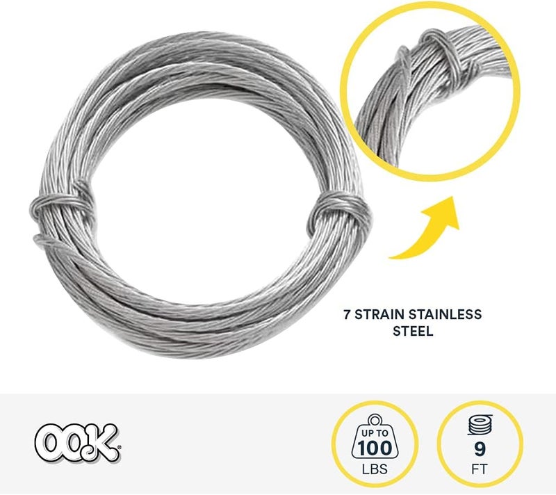 OOK 534624 Stainless Steel Picture Hanging Wire - 9 Feet Long, Holds Up to 100lbs - Image 3