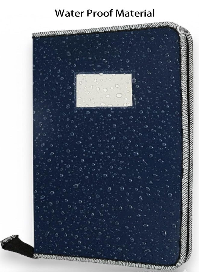 Shining Zon Zipper Display Book Folder for Documents, Certificates Multi-Utility Portfolio Folder PP Material with 10 Bound Plastic Binder Sleeves, Size FC (fullscap), Navy Blue Colour, Set of 3 - Image 2