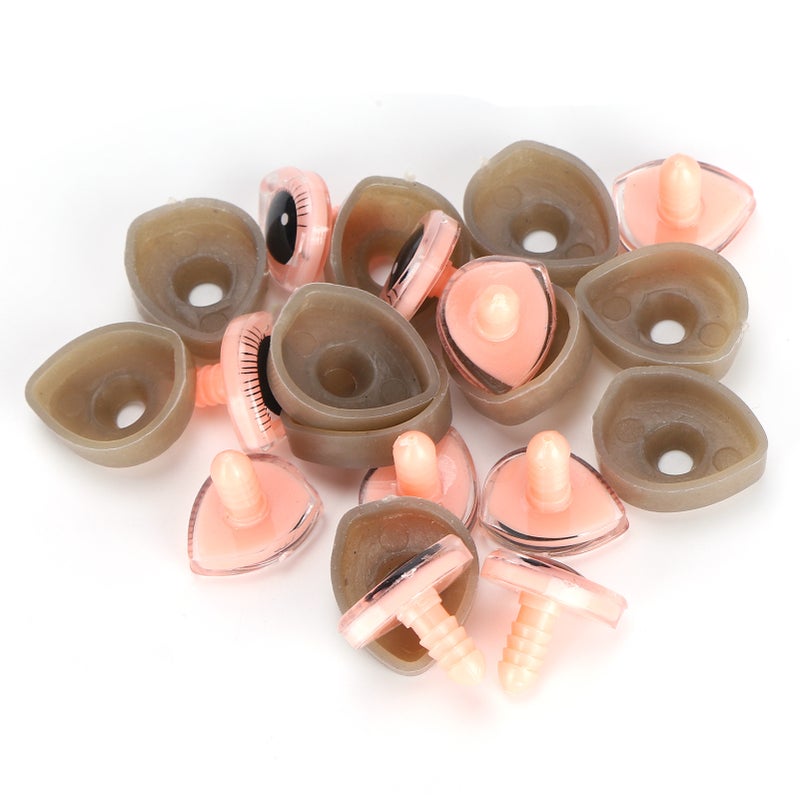 Doll Eyes: Pink Plastic Lightweight Waterproof Doll Eyeballs - Wear Resistant Non Toxic DIY Toy Materials for Handmade Plush Dolls Cartoon Puppets Children - Image 3