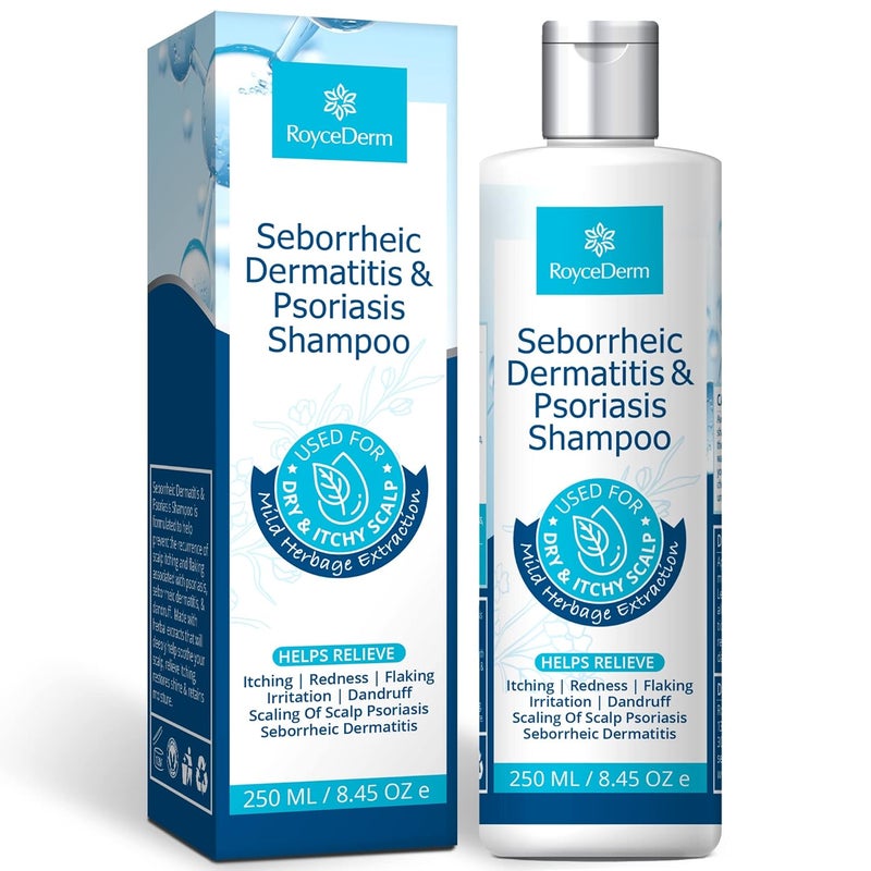 Roycederm Psoriasis Shampoo, Seborrheic Dermatitis Shampoo, Folliculitis Shampoo, Dandruff Shampoo, Scalp Psoriasis & Seborrheic Dermatitis Treatment, Dry Itchy Scalp Treatment