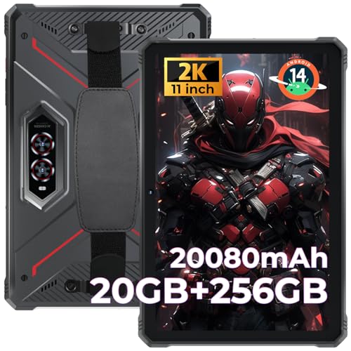 HOTWAV R9 Pro Rugged Tablet 2K 11 inch Android 14 Tablets - 20080mAh Waterproof Tablet 20GB+256GB/2TB TF Work Tablets, 64MP+16MP Camera Octa-Core IP68IP69K,4G Dual SIM/5G WiFi/Face ID/GPS/OTG - Image 1