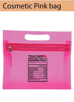 PRINTSHOP4ME Teacher's Day Pack of 3 Combo Pack - Stainless Steel Bamboo Cap Flask Bottle 600ml, Pink Cosmetic Bag and Teddy Bear - Teacher's Day Gift Set - Gift for World Teachers Day  - Image 4