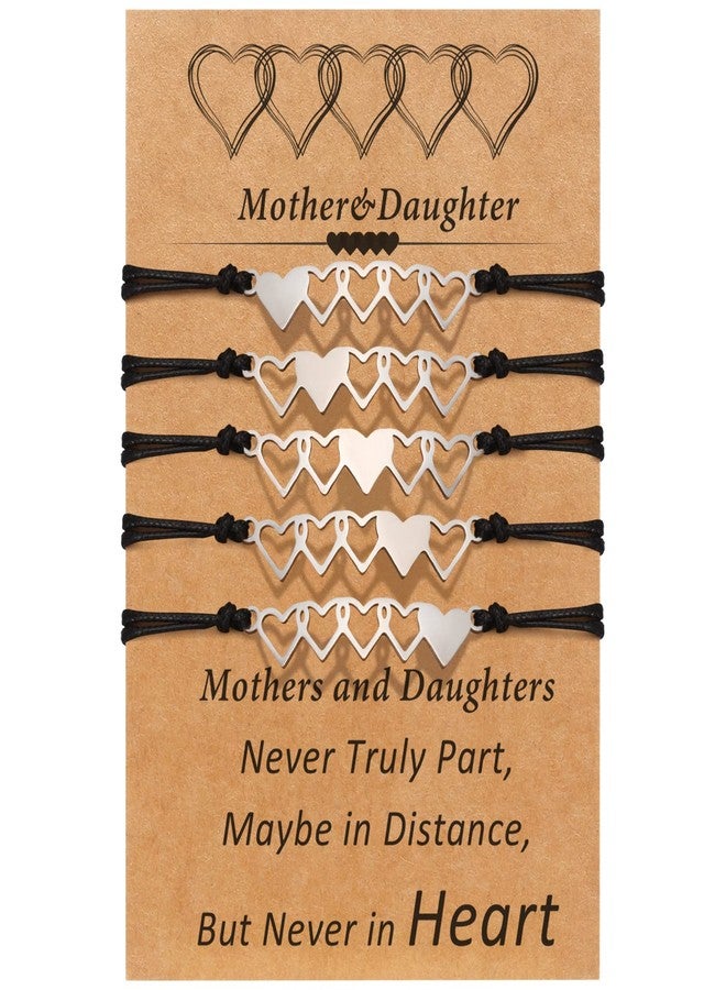DESIMTION Mother Daughter Bracelets Set for 5 - Mom Gifts for Mother's Day from Daughter - Image 1
