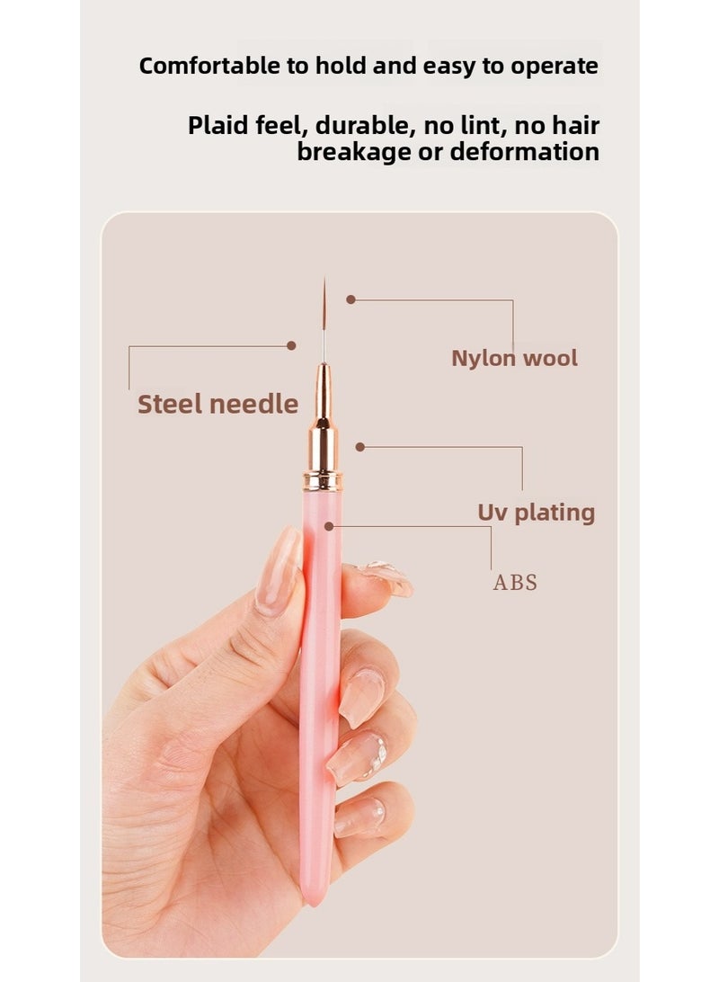 يوكانبي 5 قطع فرشاة تزيين أظافر دقيقة للغاية – أقلام ثلاثية الوظائف لتحديد الأظافر، رسم الرموش السفلية وخط العين بدقة - Image 4