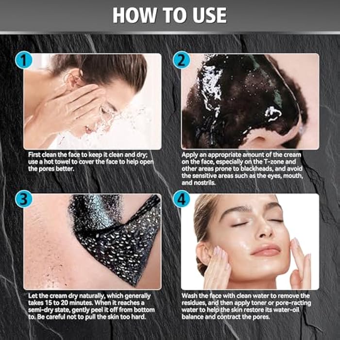 Erigathe Charcoal Peel Off Mask - Blackhead Remover and Pore Release for Face & Nose, Deep Cleansing Activated Charcoal Men & Women 4.23 OZ (Blackhead Remover) - Image 5