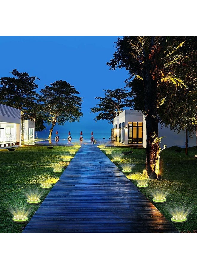 4-Piece 8 LED Solar Garden Light Silver/Black 12x13cm - Image 3