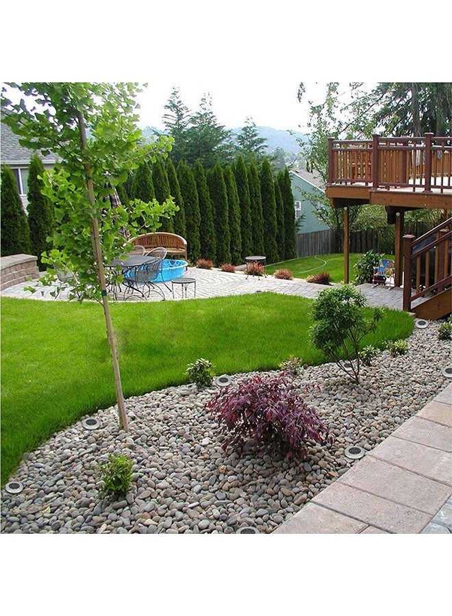 4-Piece 8 LED Solar Garden Light Silver/Black 12x13cm - Image 2