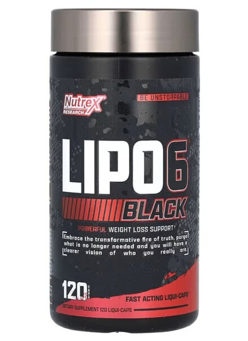 Nutrex Research Extreme Lipo-6 Black capsules from Nurtex - an ultra-strength fat burner - 120 capsules  - Image 1