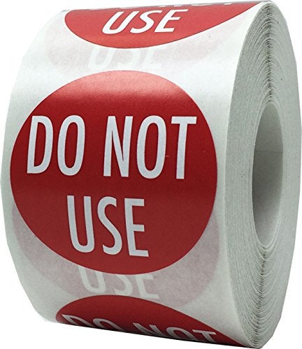 InStockLabels.com Red with White DO NOT USE Stickers 1.5 Inch Round Circle Dots 500 Adhesive Labels On A Roll for Safety Warnings Inventory Control Quality Hold Notices and Equipment Tagging Made in The USA - Image 4