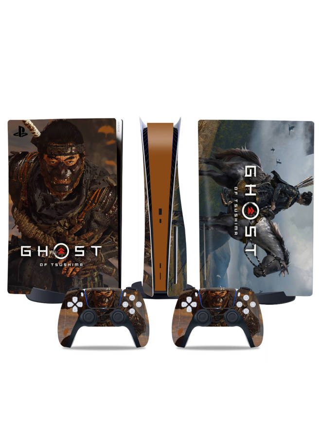 PS5 CD-ROM Game Machine Full Body Sticker Ghost Of Tsushima Handle Film-Color:TN-DiskPS5-4638 - Image 1