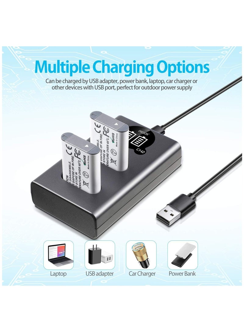 SYOSI NP-BX1 2-Pack Battery with LCD Dual USB Charger - Ideal for Sony NP-BX1 and Sony ZV-1, Cyber-Shot DSC-RX100, DSC-RX100 II/III/M4/M5/M6/M7/Ⅳ/Ⅴ/Ⅵ/Ⅶ/VA, DSC-RX100M II  - Image 4