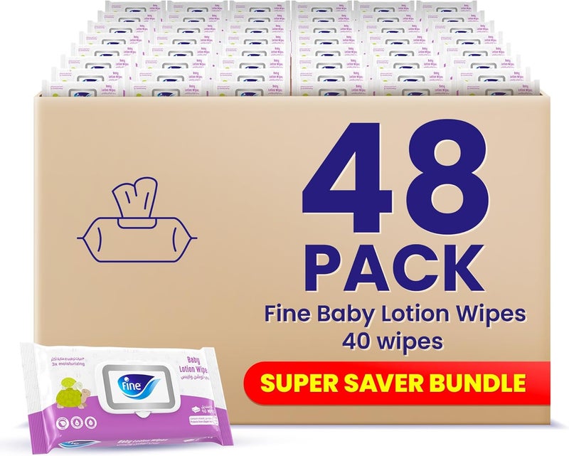 Fine Baby Lotion Wipes 24X72, 1,920 Wet Wipes - Image 1