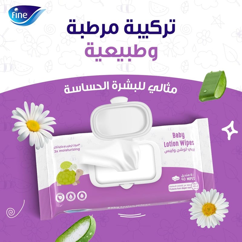 Fine Baby Lotion Wipes 24X72, 1,920 Wet Wipes - Image 3