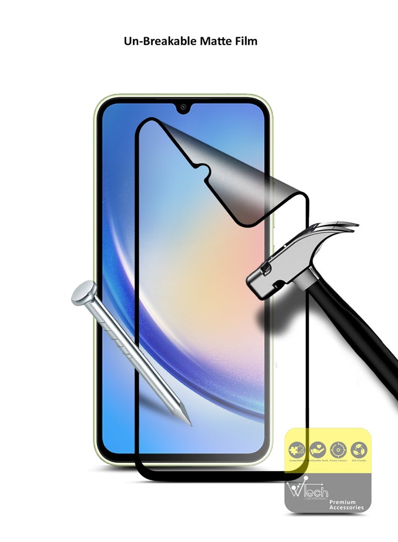 دبليو تيك واقي شاشة مرن مطفأ اللمعة بالكامل من السيراميك النانو سيراميك لهاتف Samsung Galaxy A34 5G 2023 شفاف - Image 3