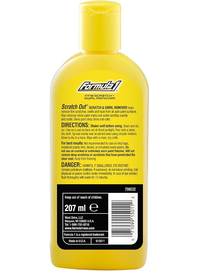 Formula 1 Scratch Out Car Wax Polish Liquid (7 Oz) - Car Scratch Remover For All Auto Paint Finishes - Polishing Compound For Moderate Scratches, Bird Droppings, Tree Sap & Swirl Remover - Image 2