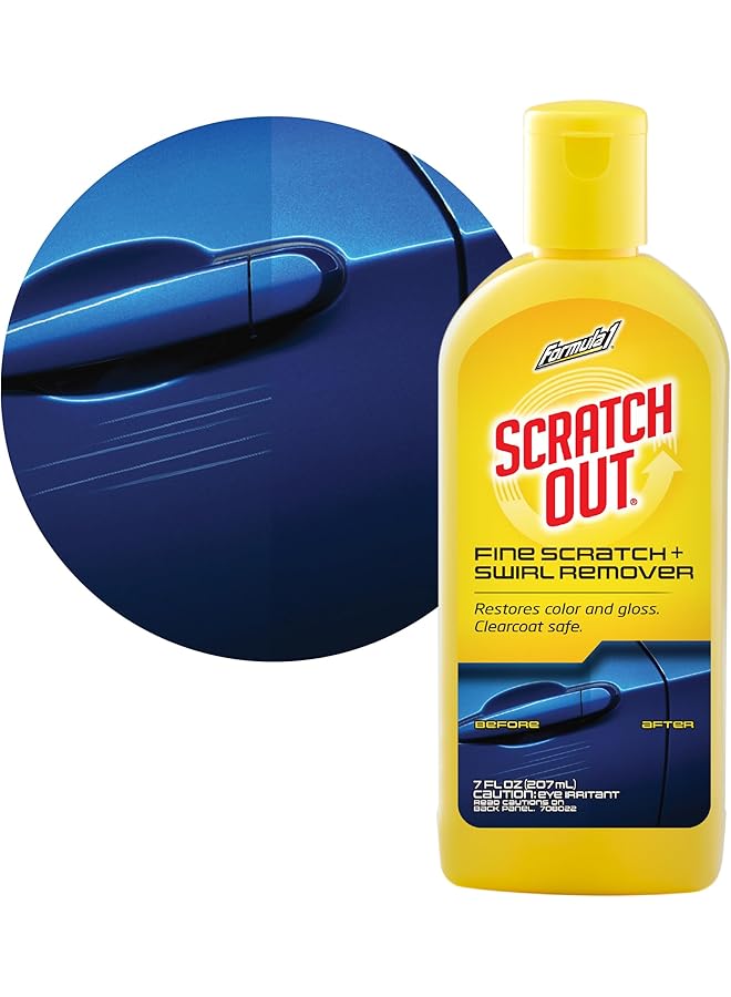 Formula 1 Scratch Out Car Wax Polish Liquid (7 Oz) - Car Scratch Remover For All Auto Paint Finishes - Polishing Compound For Moderate Scratches, Bird Droppings, Tree Sap & Swirl Remover - Image 1