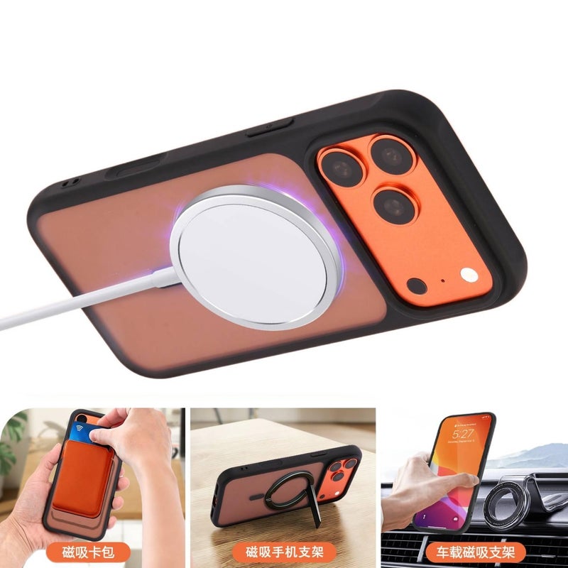 Acrylic MagSafe Case for iPhone 15 / 15 Plus / 15 Pro / 15 Pro Max with Drop Protection and Strong Magnetic plus Shockproof plus Full Coverage plus Skin Feel in Orange - ModaStar - Image 4
