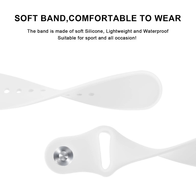 Meliya Silicone Bands Compatible with Fitbit Versa 2 Bands Women Men, Classic Adjustable Sport Replacement Wristbands for Fitbit Versa 2/1 / Lite/SE (White) - Image 3