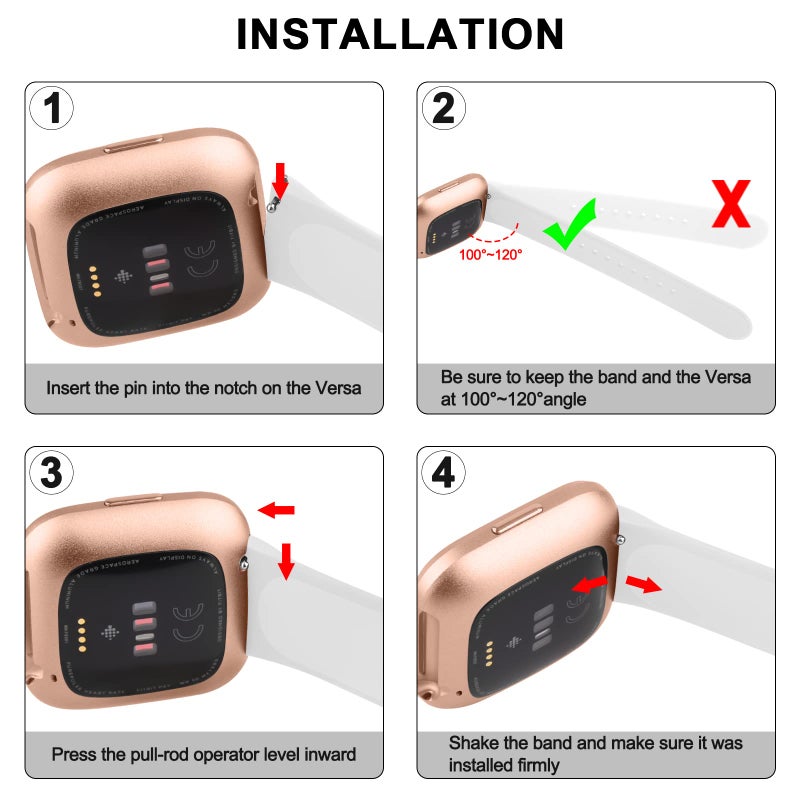 Meliya Silicone Bands Compatible with Fitbit Versa 2 Bands Women Men, Classic Adjustable Sport Replacement Wristbands for Fitbit Versa 2/1 / Lite/SE (White) - Image 4