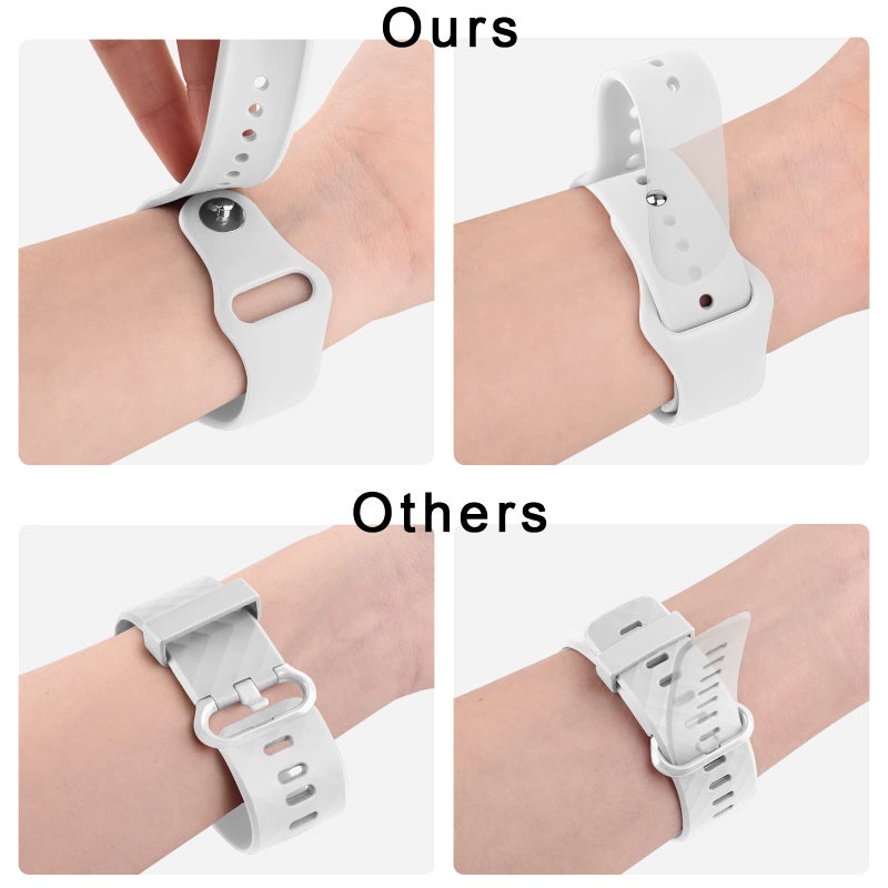 Meliya Silicone Bands Compatible with Fitbit Versa 2 Bands Women Men, Classic Adjustable Sport Replacement Wristbands for Fitbit Versa 2/1 / Lite/SE (White) - Image 5