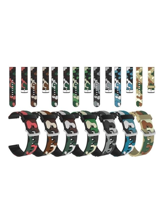 Silicone Replacement Wrist Strap Watchband with Silver Buckle 20mm For Samsung Galaxy Watch 3 41mm Multicolour - Image 3