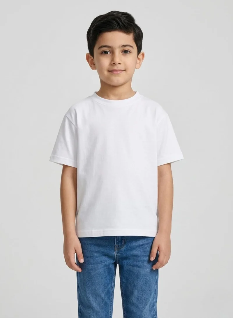 Babyqlo Unisex Plain White Boxy-fit Oversize Casual T-Shirt