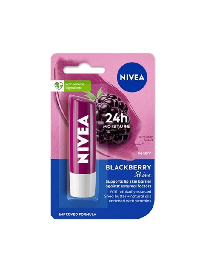 نيفيا مرطب شفاه نيفيا، بنكهة التوت الفاكهي اللامع، 4.8 غرام، بنفسجي - Image 1