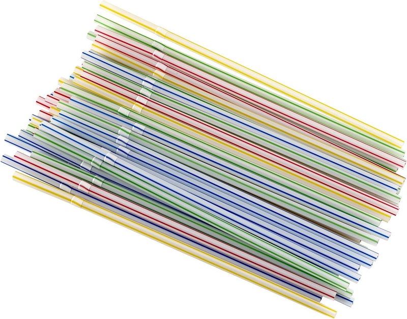 GoodCook Flexible Drinking Straws - 50 Count Multicolor Pack - Image 1