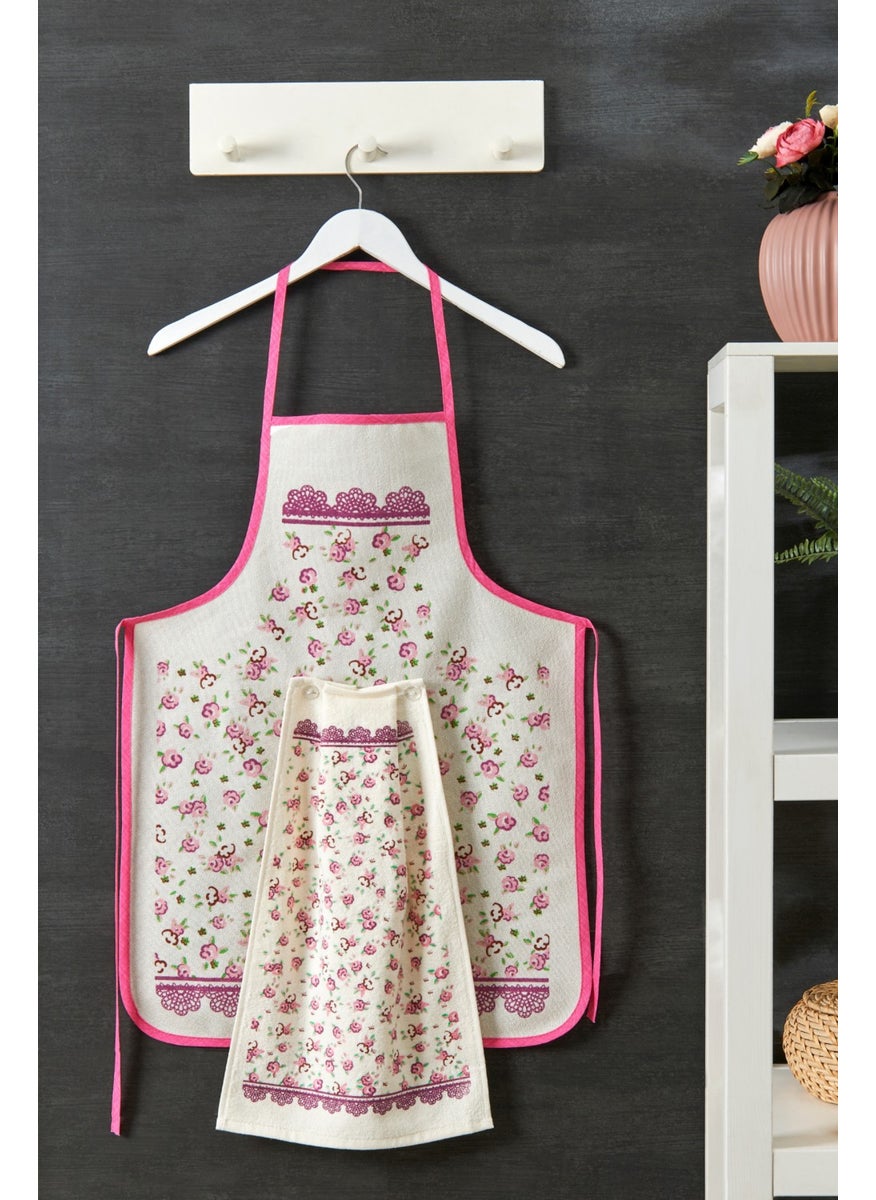 Casnack Rose Model Liquid Proof Kitchen Apron with Towel  - Image 1