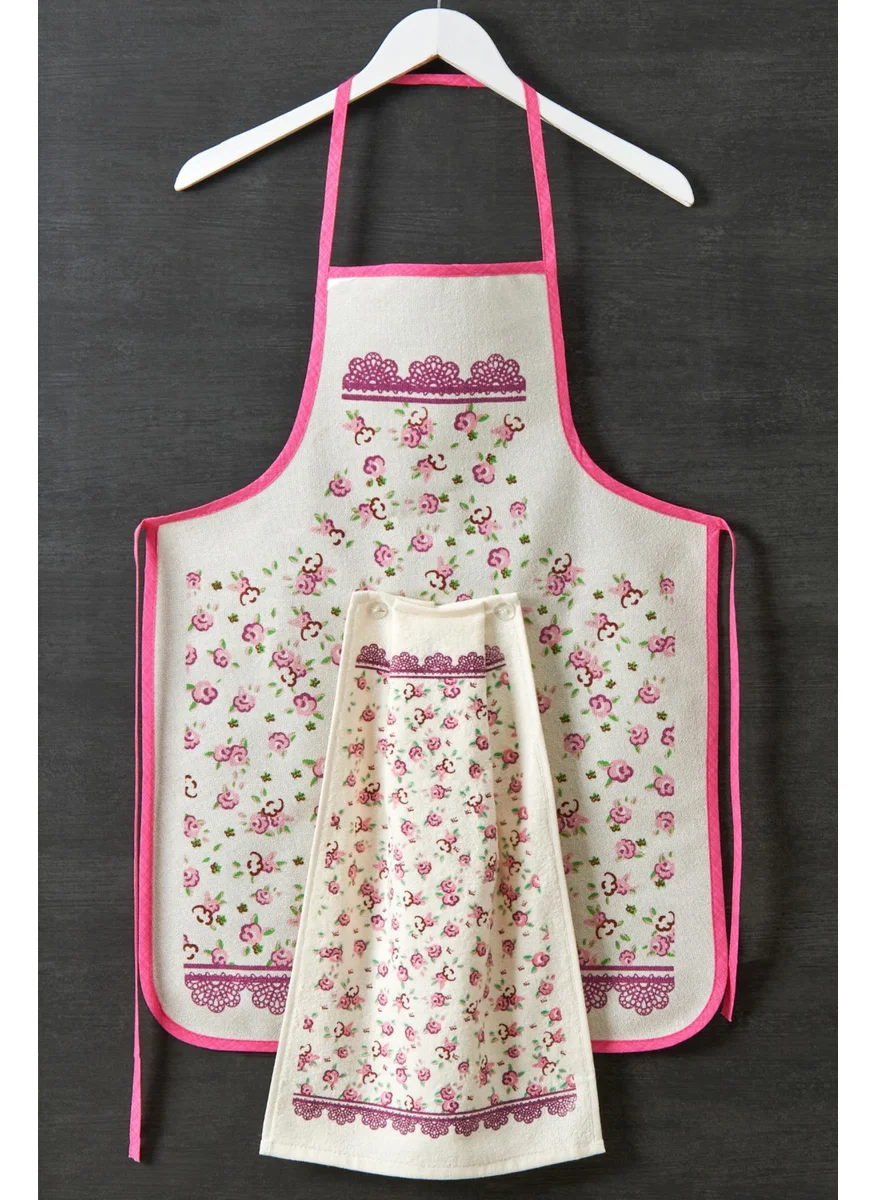 Casnack Rose Model Liquid Proof Kitchen Apron with Towel