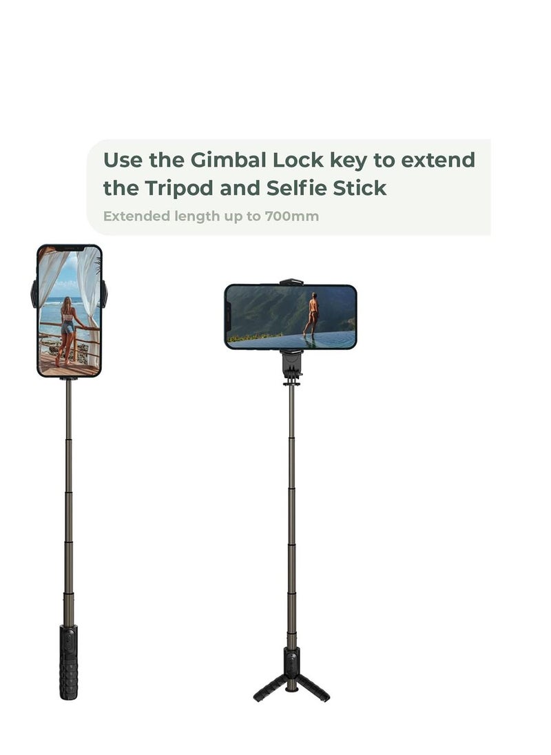 SYOSI - Gimbal Stabilizer For Smartphones, 360° Rotation Tripod with Wireless Remote Fill Light, Portable Phone Holder Auto Balance 1-Axis Gimbal for Filming Bluetooth Selfie Stick Mobile Phone Holder - Image 1
