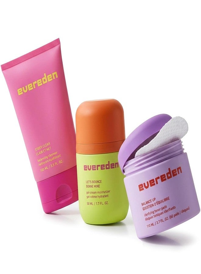 Evereden Teen Face Wash, Cream & Toner Pads, Teen Girls Skincare Set, Vegan - Image 1