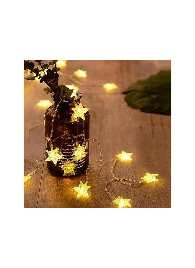 The Bros 20 LED Star String Lights – 10 FT Battery Operated Fairy Christmas Lights for Indoor & Outdoor Use, Perfect for Party, Wedding, and Holiday Decorations in Warm White  - Image 2