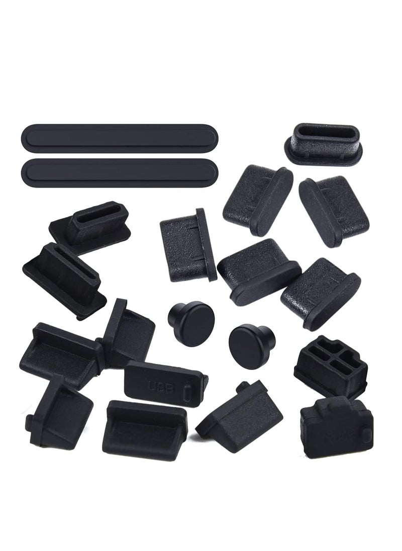 Generic - 20 Pcs USB Port Cover, 6 Types Silicone Laptop Ports Cover Dust Plugs Caps for Type C/USB C, USB Female Plug, HDMI, RJ45, SD Card, Headphone Ports, USB Type-C Dust Stopper - Image 1