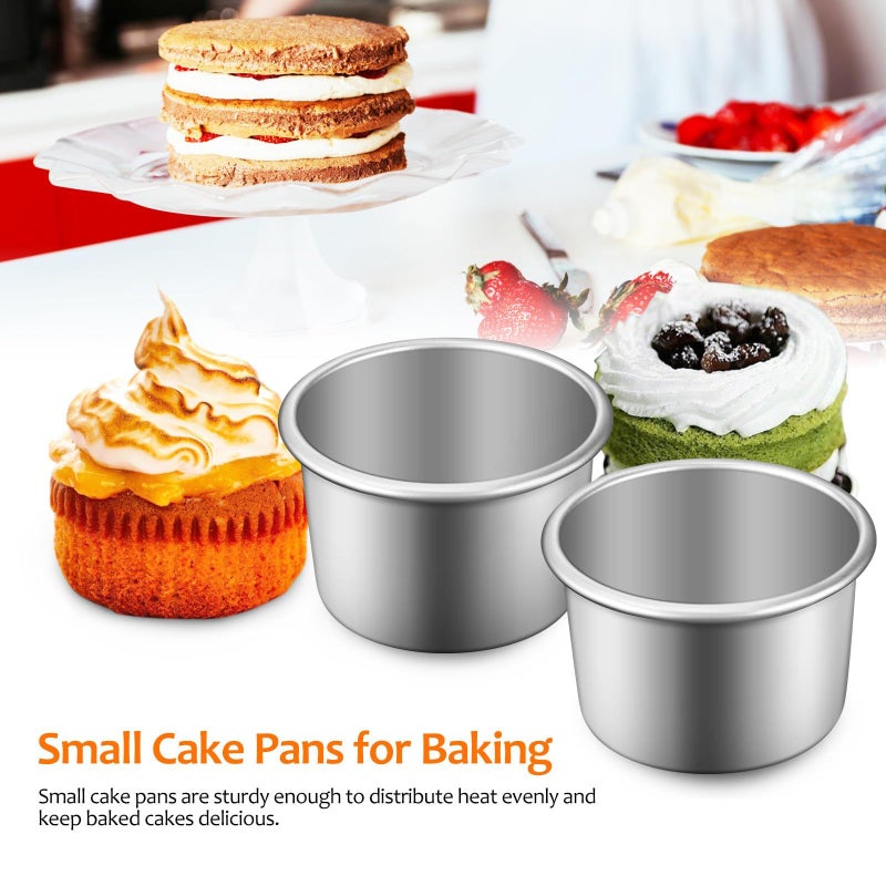 2 Inch Nonstick Mini Round Cake Pans with Removable Bottom 4 Pack - Image 5