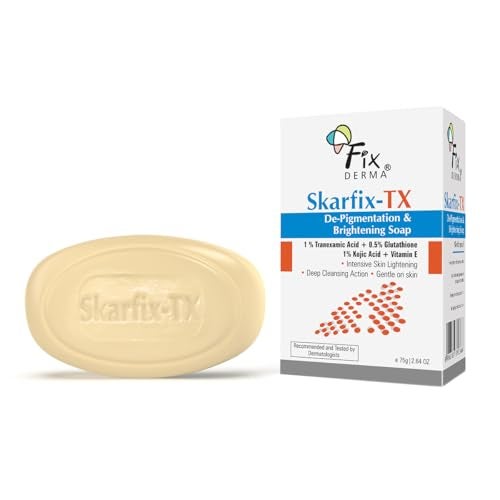 Fixderma Skarfix -TX 1% Kojic Acid Soap for Skin Whitening with Tranexamic Acid | Glutathione for Pigmentation | Skin Whitening Soap for Women & Men - 75gm - Image 1