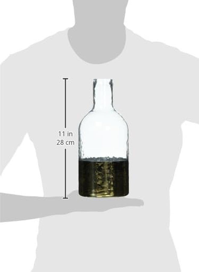 Mud Pie Large Glass and Gold Vase - Image 2