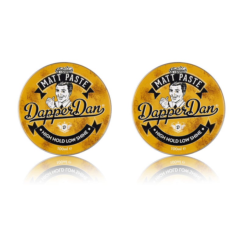 Dapper Dan Matt Paste, High Hold Low Shine Hair Paste for Men, Versatile Hair Product with Flexible Hold for All Styles, Vintage Cologne Fragrance, 2 x 100ml - Image 1