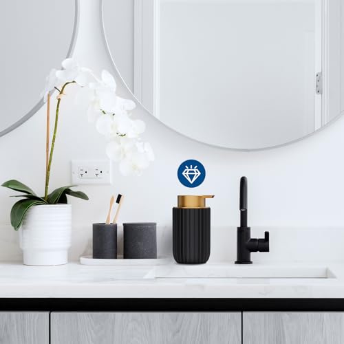 Dlirho Ceramic Foaming Soap Dispenser, 12 oz Bathroom Foam Hand Soap Dispenser, Refillable Lotion Soap Dispenser with Removable Pump for Kitchen Hand Wash Dispenser, Modern Home Decor (Black) - Image 5