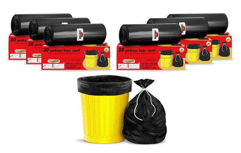 shalimar Shalimar Premium Lavender Fragrance Scented Garbage Bags Small Size 17x19 Inches180 Bags Pack of 6 Rolls with 30 Bags Each for Dustbin BagTrash Bag Black Perforated Box for Easy Dispensing  - Image 1