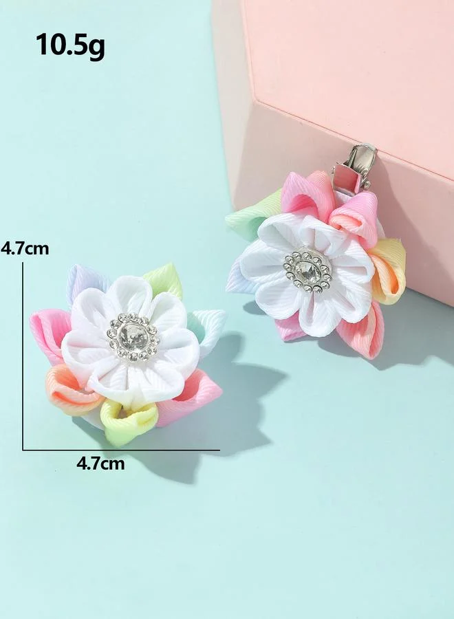 Take Two  Pack of 2 - Girls Multi-Color Floral Hair Clips for Women | Best Price UAE