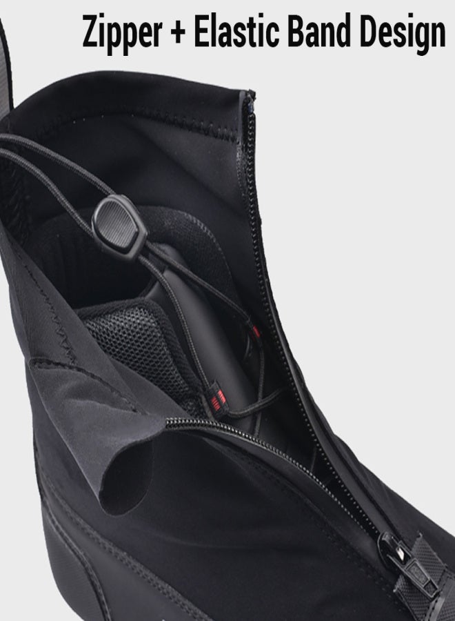 بودون أحذية ركوب الدراجات الجبلية الشتوية، أحذية خارجية من النايلون الدافئ المقاوم للرياح، أحذية ركوب الدراجات العصرية العاكسة للضوء - Image 4