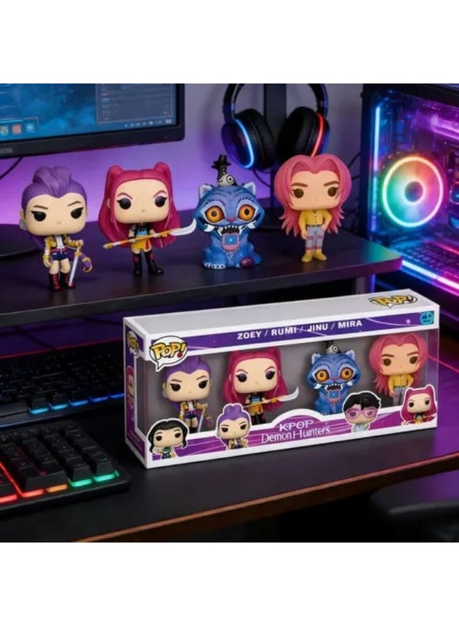 POP Kpop Demon Hunters - Set of 4 Figures Bundled with Box Protector - Image 2