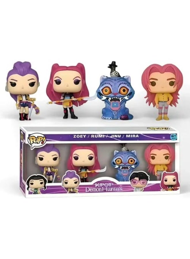 POP Kpop Demon Hunters - Set of 4 Figures Bundled with Box Protector - Image 1