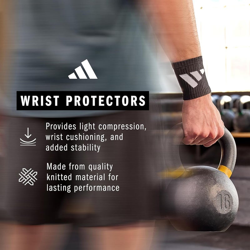 ADIDAS Wrist Protectors - 8cm - Black/White - Image 3